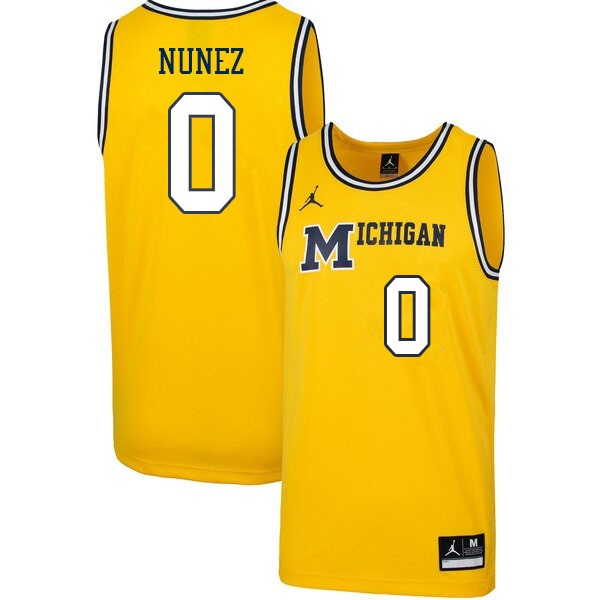 Men #0 Adrien Nunez Michigan Wolverines College Basketball Jerseys Sale-Retro